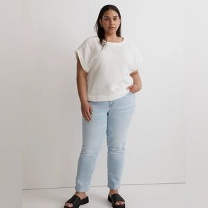 NWT Madewell - Plus Double-Gauze Popover Top - Off-White - 2X